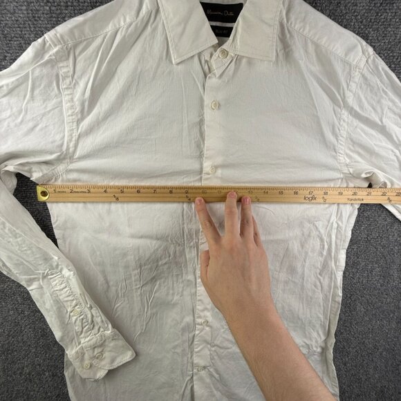 Massimo Dutti Slim Fit Size 40 (15.75) Men White Long Sleeve Button Up Shirt - Picture 4 of 16